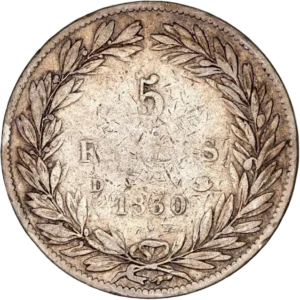 Tête nue de Louis Philippe Ier à droite.