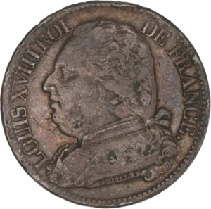 Buste habillé de Louis XVIII à gauche.