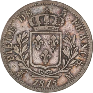 Ecu de France couronné et entouré d'une couronne de laurier.