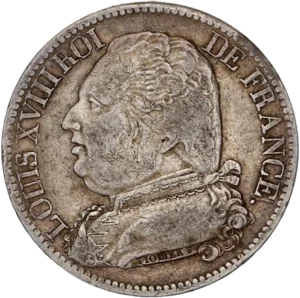 Ecu de France couronné et entouré d'une couronne de laurier.