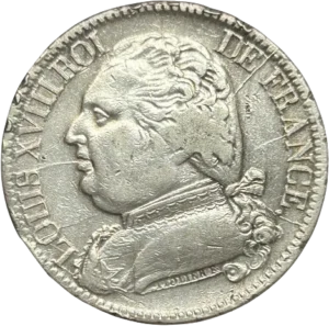 Buste habillé de Louis XVIII à gauche.