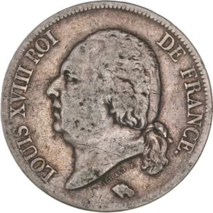 Buste nu de Louis XVIII à gauche.