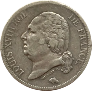 Buste nu de Louis XVIII à gauche.