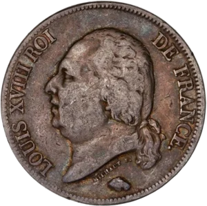 Ecu de France couronné et entouré d'une couronne de laurier.