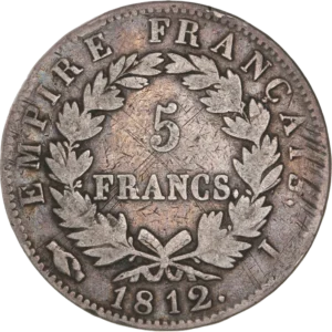 5 francs dans une couronne de laurier.