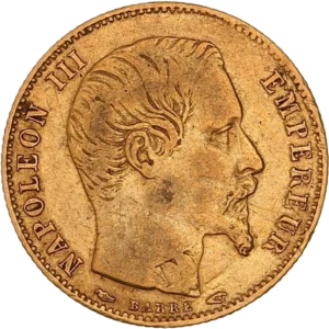 Tête laurée de Napoléon III à droite.