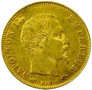 Tête nue de Napoléon III à droite.