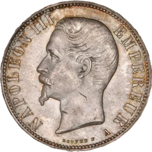 Tête nue de Napoléon III à gauche.