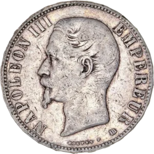 Tête nue de Napoléon III à gauche.