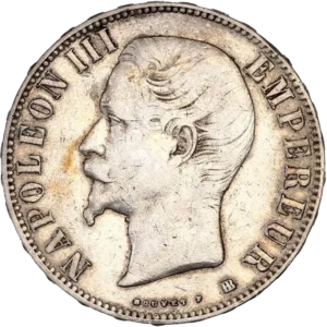 Tête nue de Napoléon III à gauche.