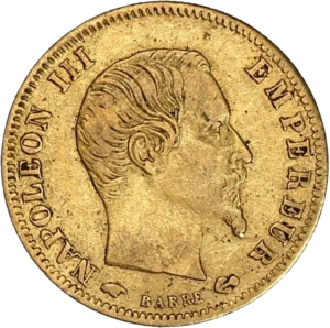 Tête nue de Napoléon III à droite.