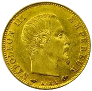 Tête nue de Napoléon III à droite.