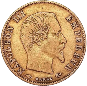 Tête nue de Napoléon III à droite.