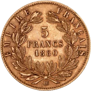 Tête nue de Napoléon III à droite.