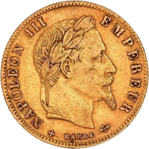 Tête nue de Napoléon III à gauche.