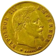 Tête laurée de Napoléon III à droite.