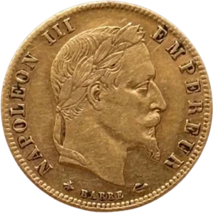 Tête laurée de Napoléon III à droite.