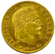 Tête laurée de Napoléon III à droite.