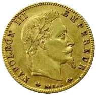 Tête laurée de Napoléon III à droite.