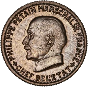 Buste habillé à gauche du Maréchal Pétain