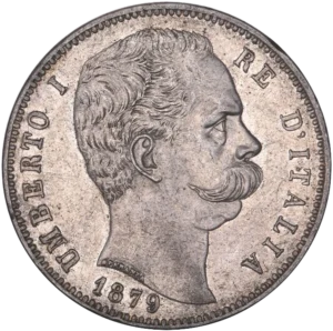 Tête d'Umberto Ier à droite.