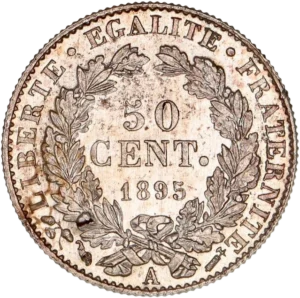 50 CENT. dans une couronne de lauriers.