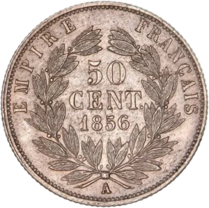 50 CENT. dans une couronne de lauriers.