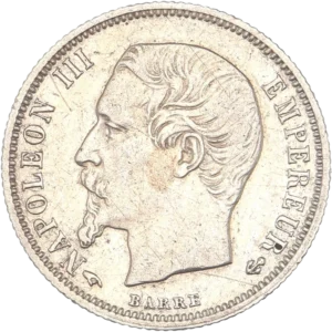 Tête nue Napoléon III à gauche.