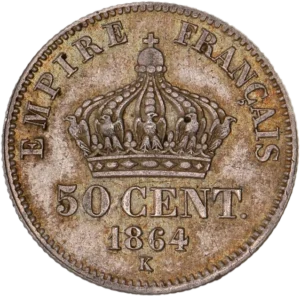 50 CENT. sous une couronne.