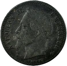 Buste lauré de Napoléon III à gauche.