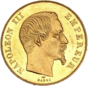 Tête nue de Napoléon III à droite.