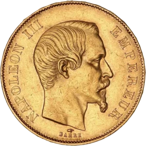 Tête nue de Napoléon III à droite.