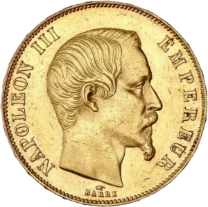 Tête nue de Napoléon III à droite.