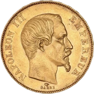 Tête nue de Napoléon III à droite.