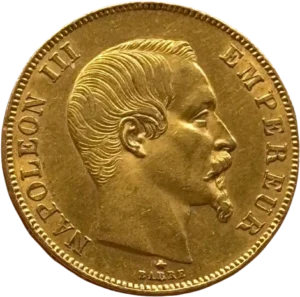 Tête nue de Napoléon III à droite.