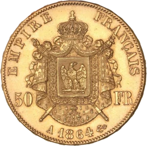 Tête laurée de Napoléon III à droite.