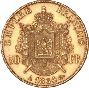 Tête laurée de Napoléon III à droite.