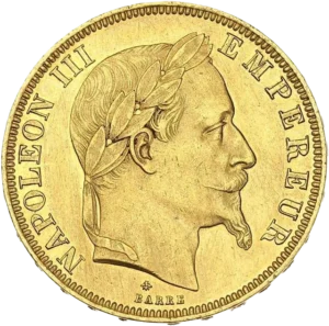 Tête laurée de Napoléon III à droite.