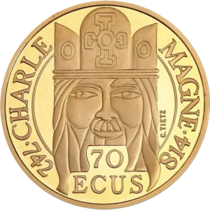 Portrait de face de Charlemagne.