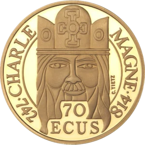 Portrait de face de Charlemagne.