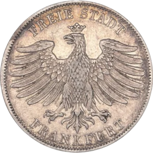 Aigle couronné aux ailes déployés.