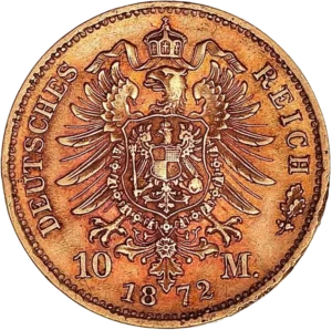 Aigle impérial couronné et décoré d'un blason.