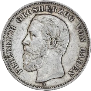 Tête de Frederic Ier de Bade à droite.