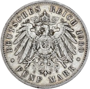 Aigle couronné et aux ailes déployées ayant en son centre les armoiries.