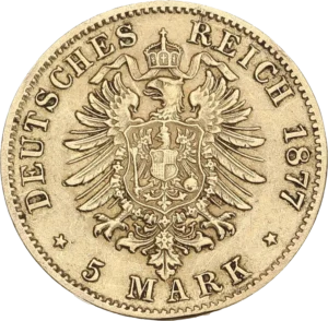 Aigle impérial couronné et décoré d'un blason.