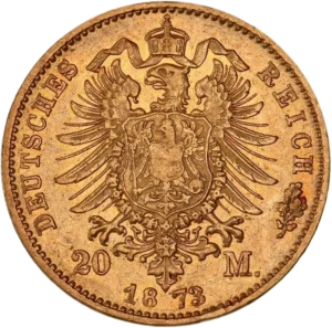 Aigle impérial couronné et décoré d'un blason.