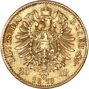 Aigle impérial couronné et décoré d'un blason.