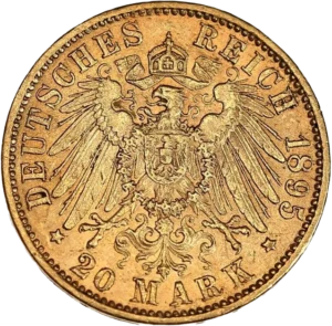 Aigle impérial couronné et décoré d'un blason.