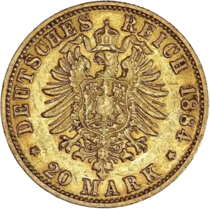 Aigle impérial couronné et décoré d'un blason.