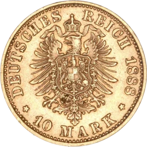 Aigle impérial couronné et décoré d'un blason.